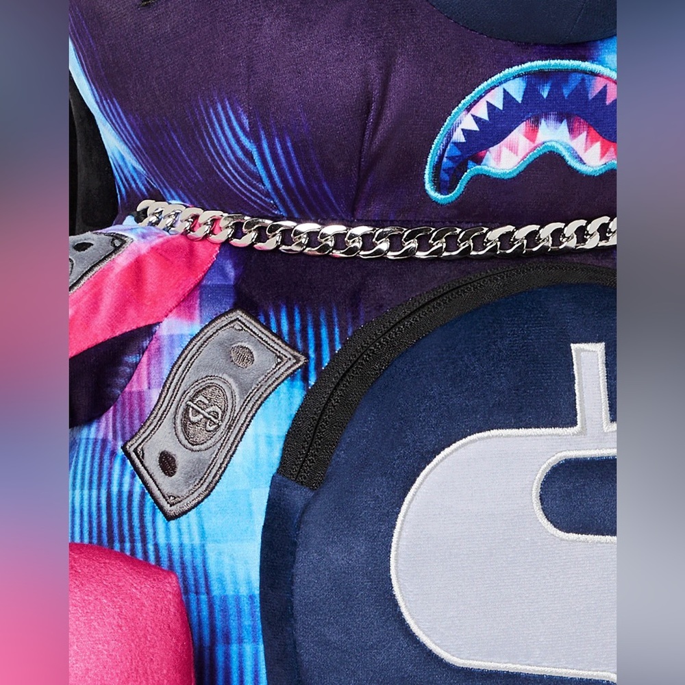 SPRAYGROUND BACKPACK TYE CHECK TEDDY BEAR PURPLE - Picture 5 of 7